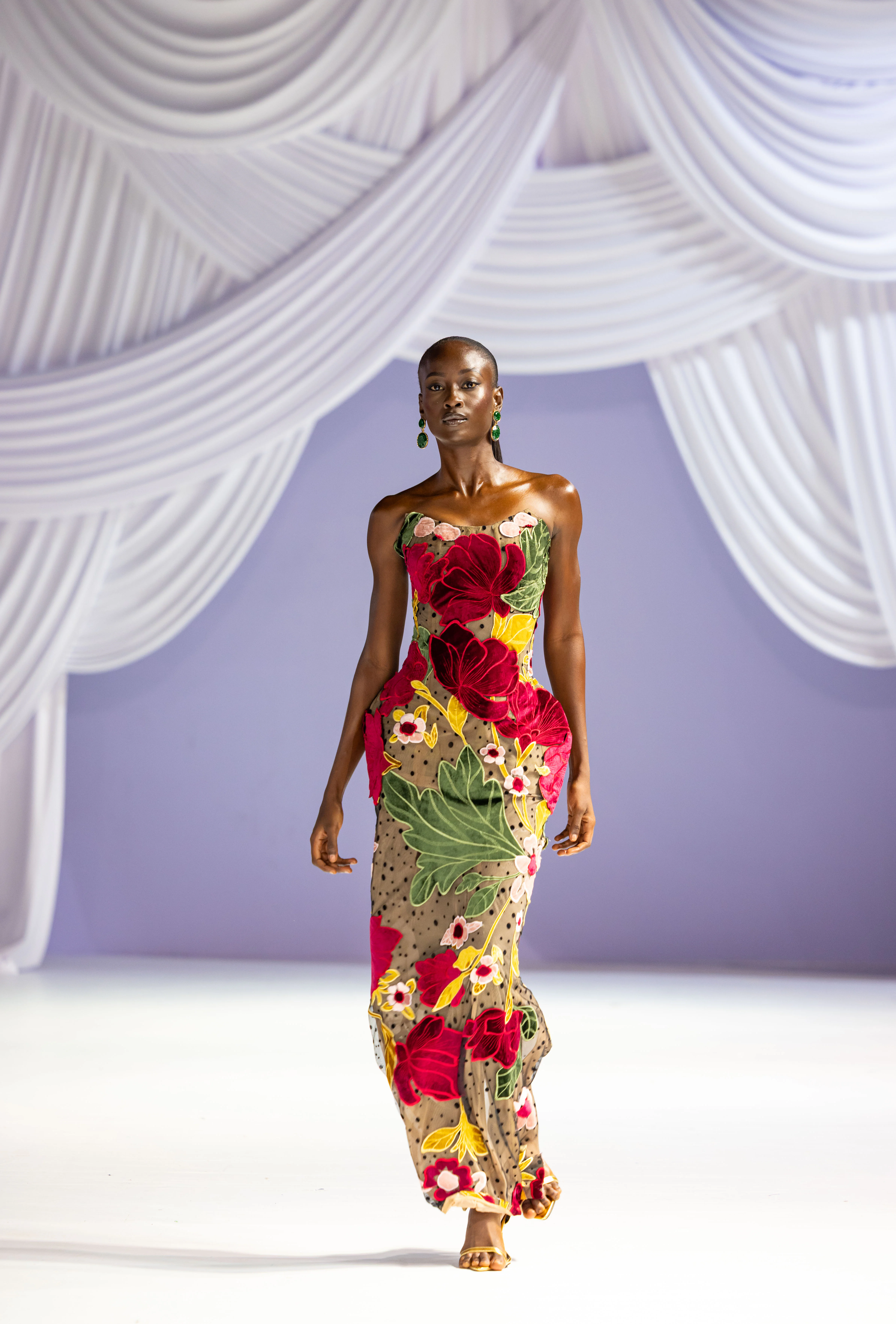 botanical column gown