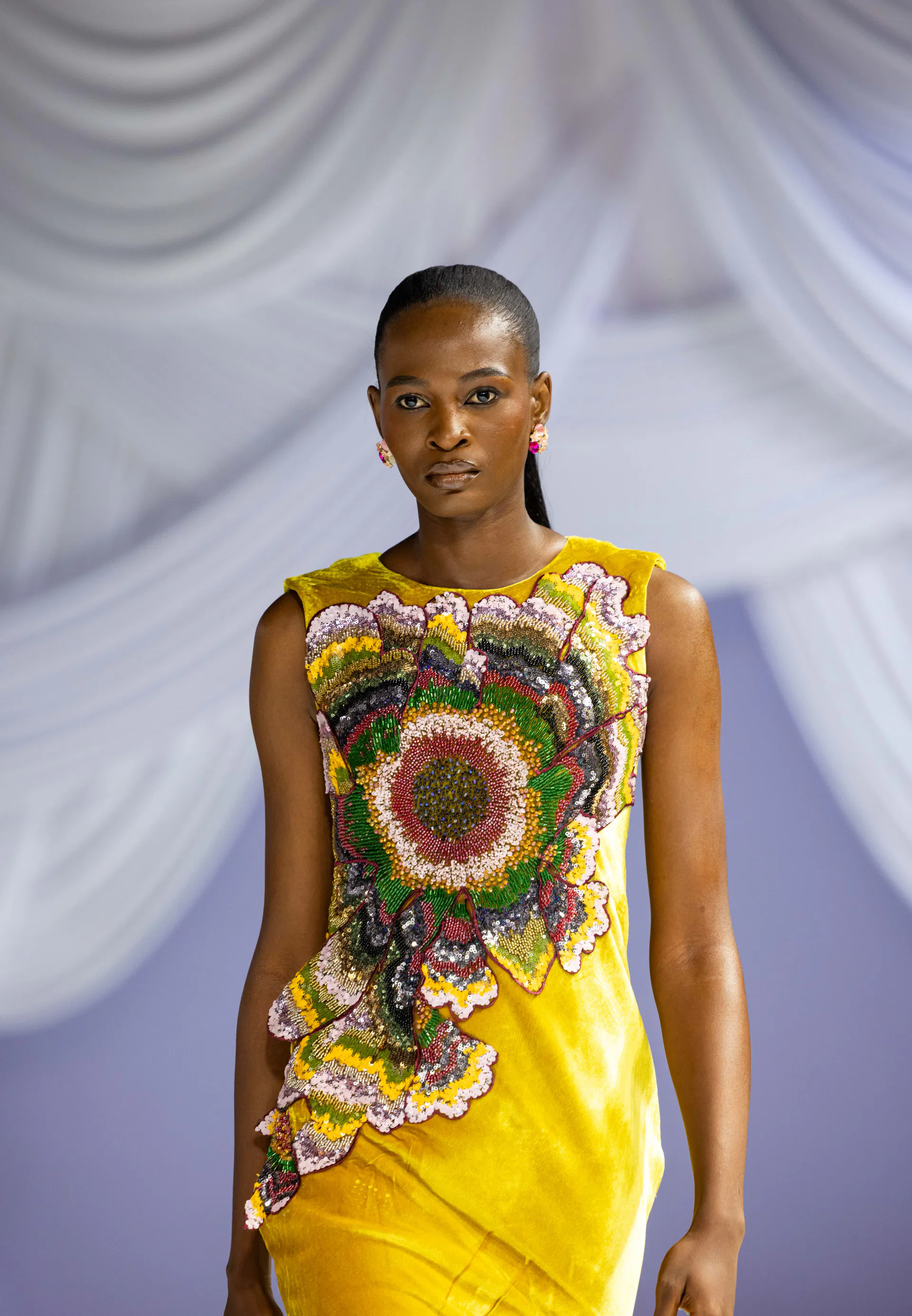 gold embellished gown view 2