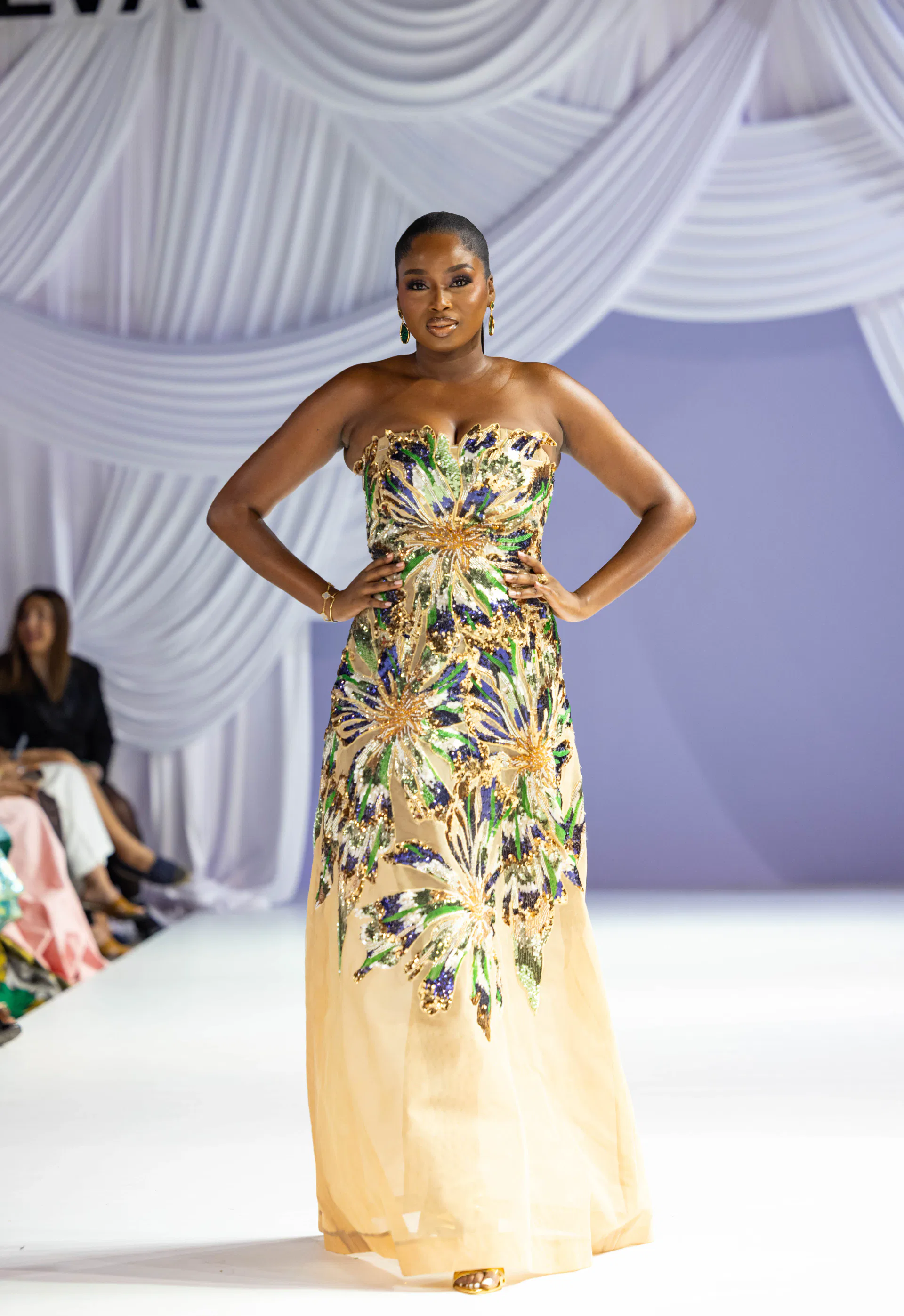 ivory floral gown